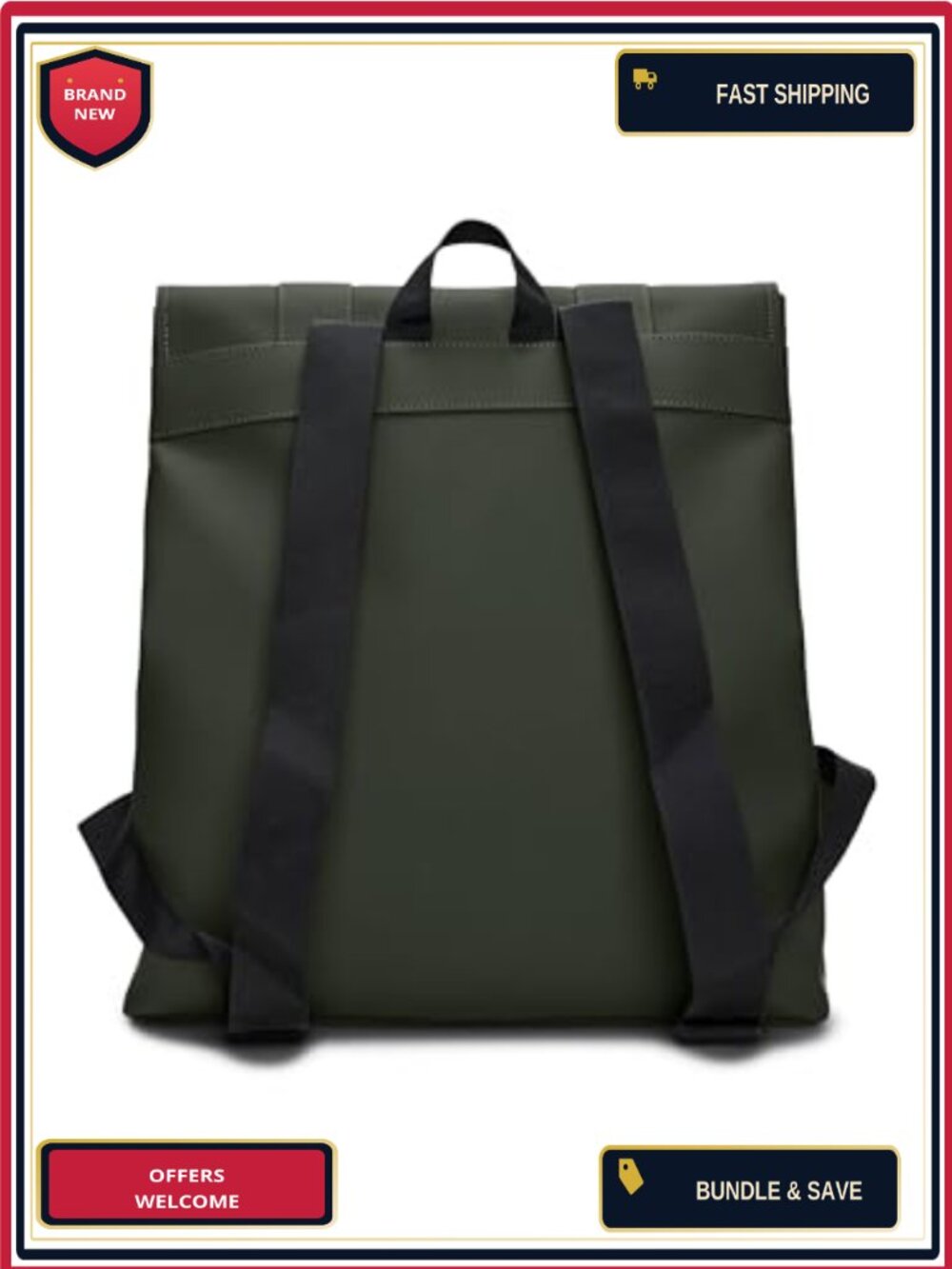 Waterproof PU Messenger Backpack for Men & Women fits 15 Laptop - Picture 5 of 5